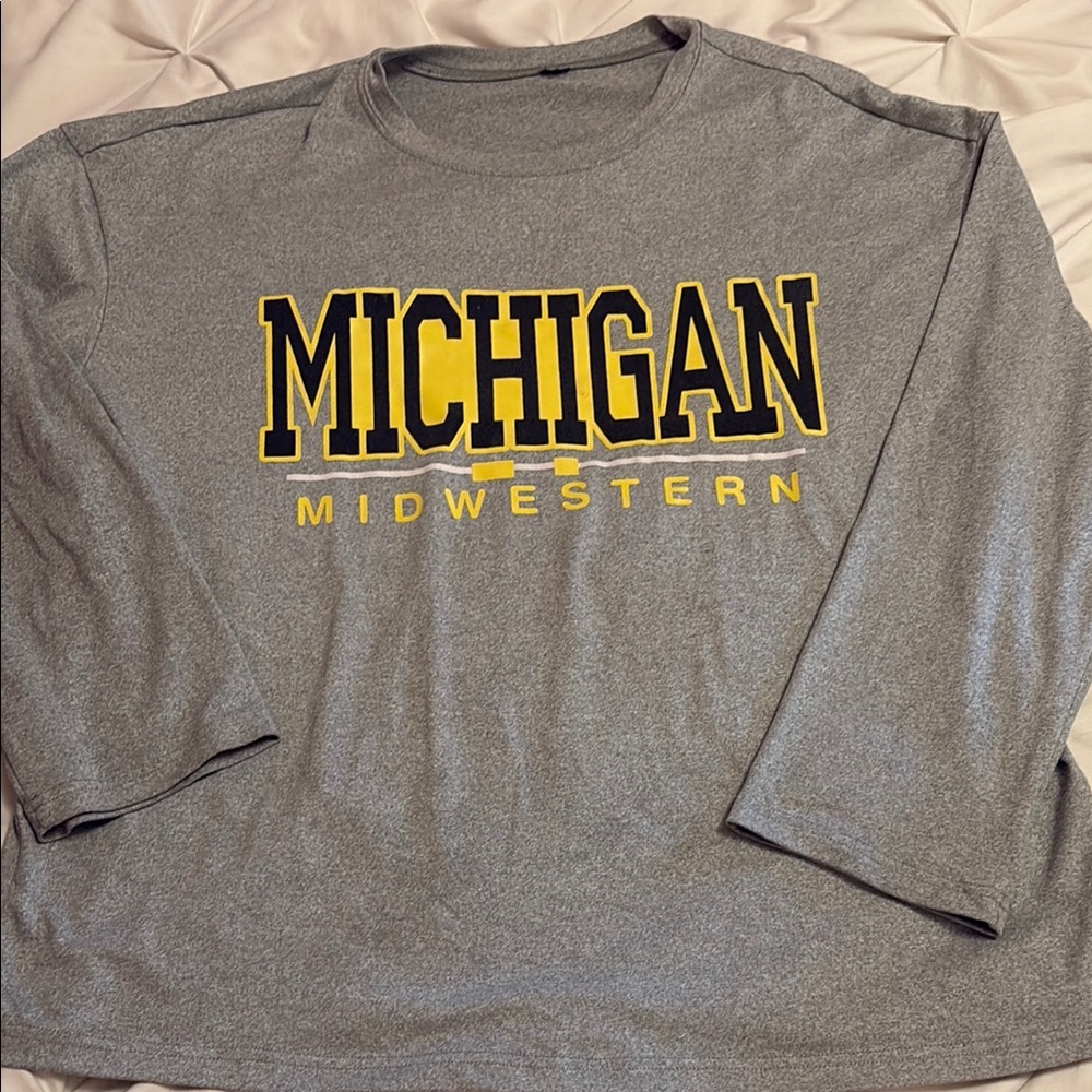 University of Michigan Grey Long Sleeve Unisex Size Medium